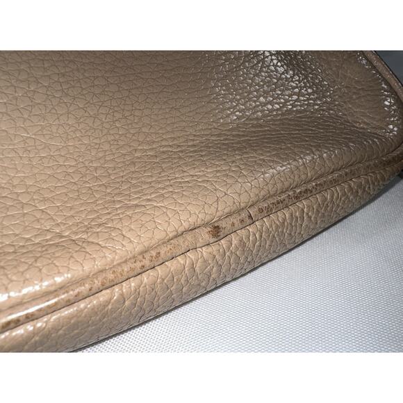 Michael Kors Fulton Small Mini Beige Taupe Leather Zip Chain Strap Crossbody Bag - Picture 11 of 15